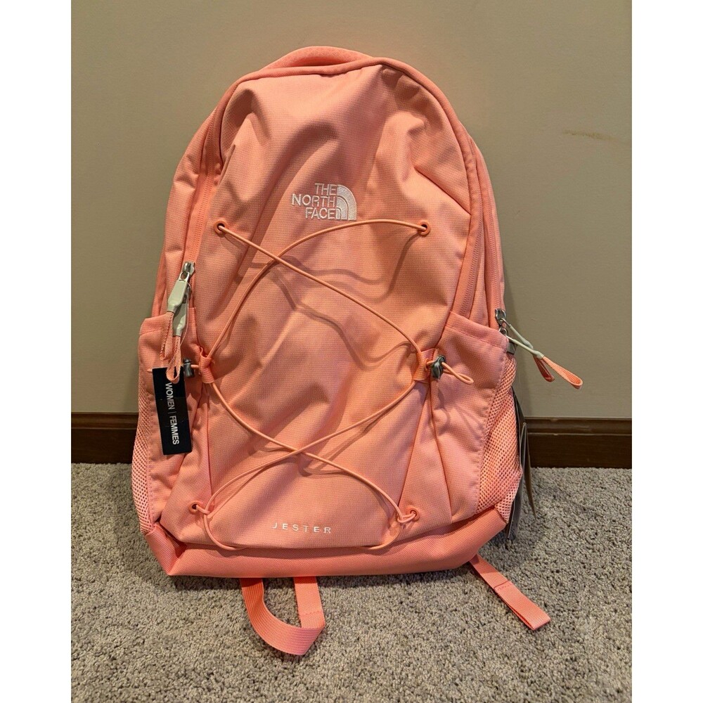 New The North Face Jester Women’s Pink Backpack 15" Laptop 4 Pockets Straps